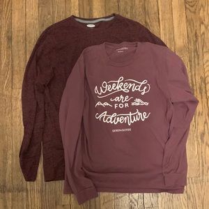 Two medium long sleeve shirts